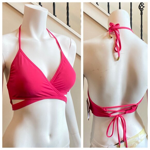 NWT Vince Camuto Women's Swim Top in Dragon Fruit, Size Large - Picture 2 of 14